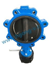 API/DIN/JIS worm gear cast iron lug wafer butterfly valve
